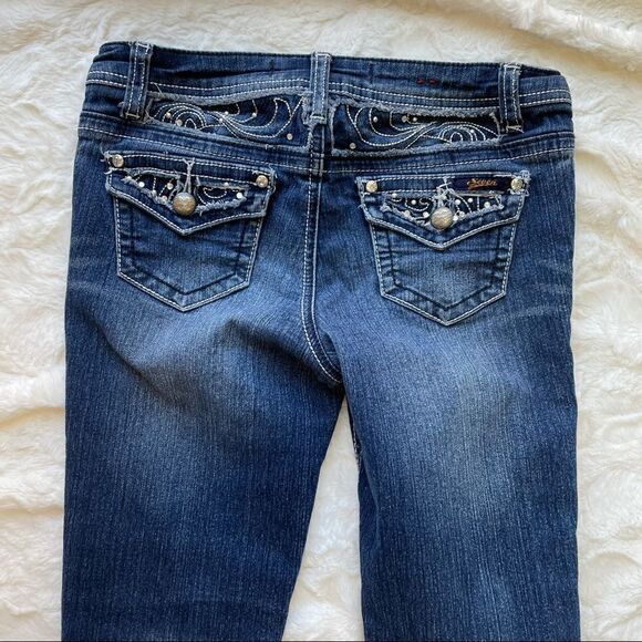 Seven7 Straight Leg Flap Pockets Denim Jeans - Girls 12 - Picture 4 of 9